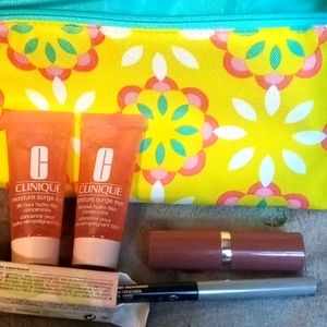 Clinique bag, 2- .5 oz moisture surge, bk eye liner, dramatica diff bamboo pink